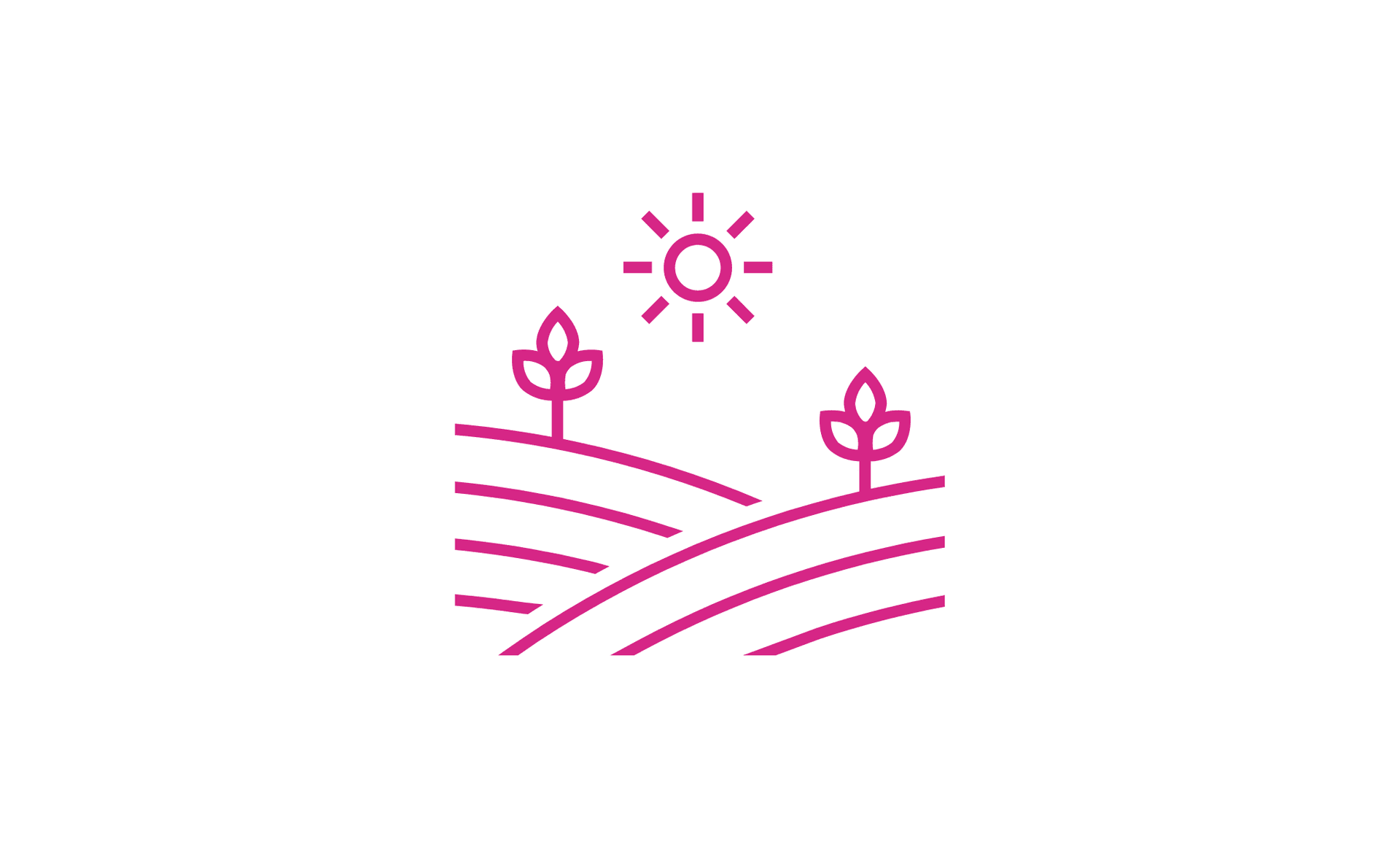 Pictogram van landschap met bomen en zon