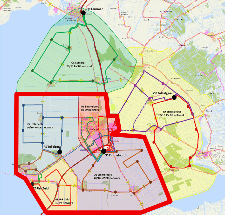 kaart Liander netcongestie gebied Onderstation Emmeloord