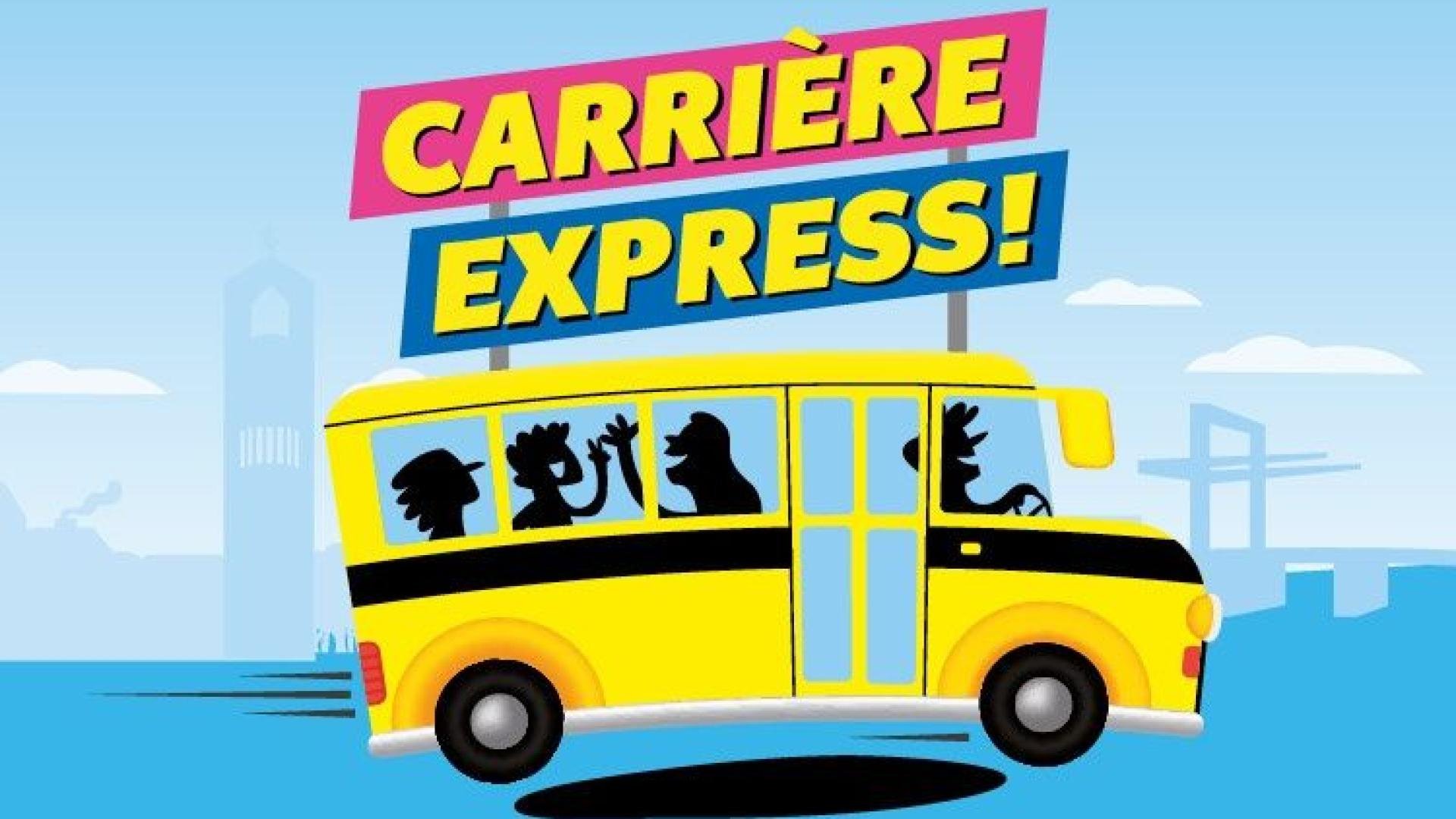 Illustratie van Carrière express bus.